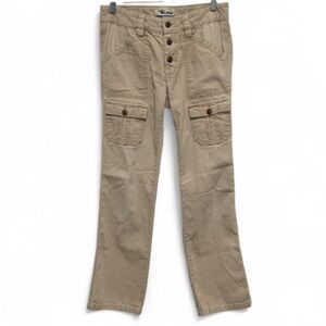 Y2K Old Navy Cream Button Fly Corduroy Cargo Pants